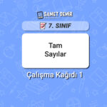 7. Sınıf Tam Sayılar Çalışma Kağıdı PDF İndir