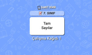 7. Sınıf Tam Sayılar Çalışma Kağıdı PDF İndir