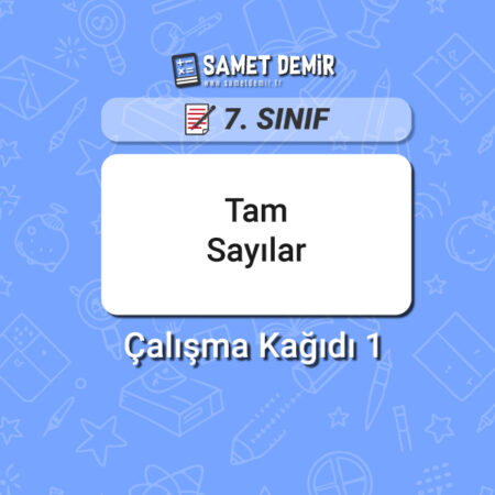 7. Sınıf Tam Sayılar Çalışma Kağıdı PDF İndir