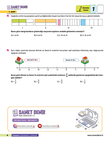 7. Sınıf Matematik Samet Demir - 1. Deneme